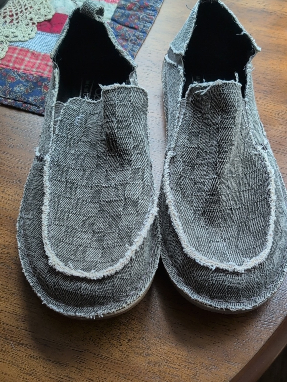 Crevo Men's Gray Slip-On Canvas Loafers